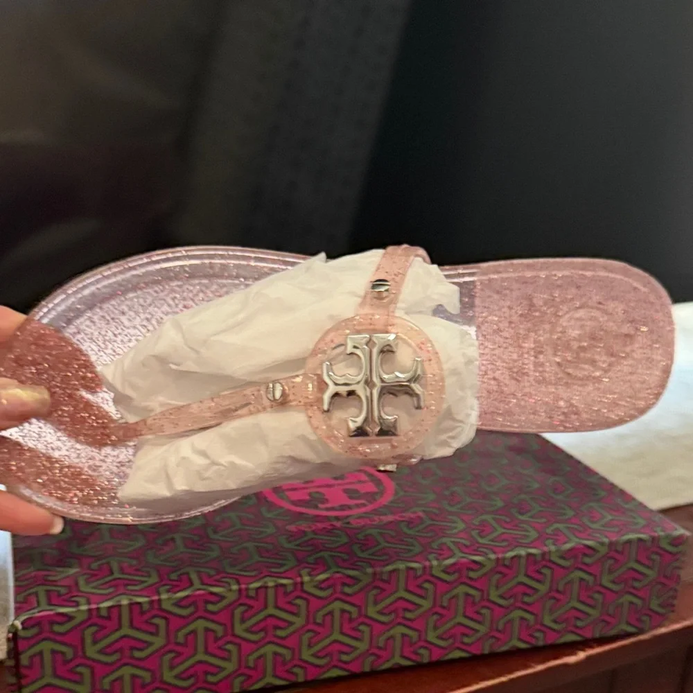Tory Burch Glitter Pink Sandals - Picture 1 of 6